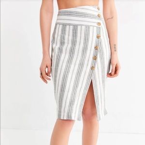 Urban Outfitters Linen Skirt Stripes